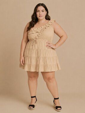 A040-B • Ruffle One-Shoulder Tiered Mini Dress